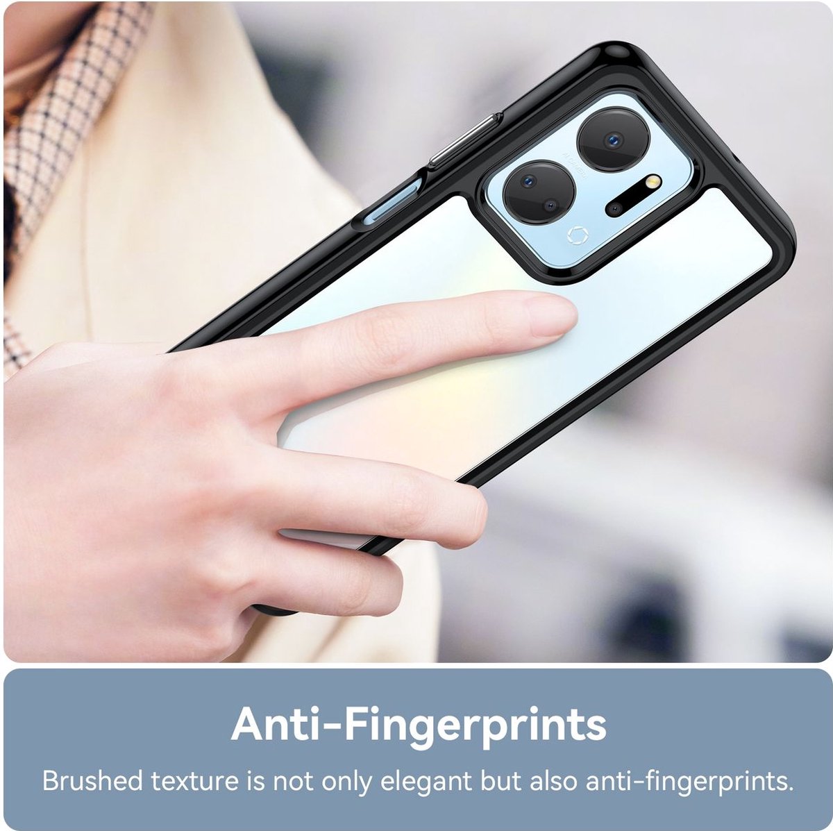 Mobigear Hoesje geschikt voor HONOR X7A Telefoonhoesje Hardcase | Mobigear Crystal Backcover | X7A Case | Back Cover - Zwart