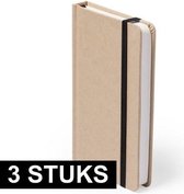 3x Luxe schriften zwart elastiek A6 formaat - notitieboekjes