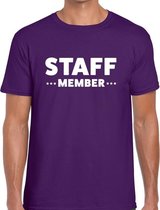 Staff member / personeel tekst t-shirt paars heren L