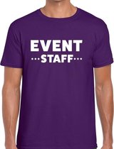 Event staff / personeel tekst t-shirt paars heren 2XL