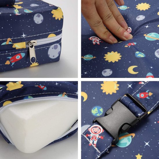 Zitverhoging baby draagbaar zitkussen design voor kinderen - sterrenblauw - comfortabel en handig van A3 Baby & Kids — afbeelding 2