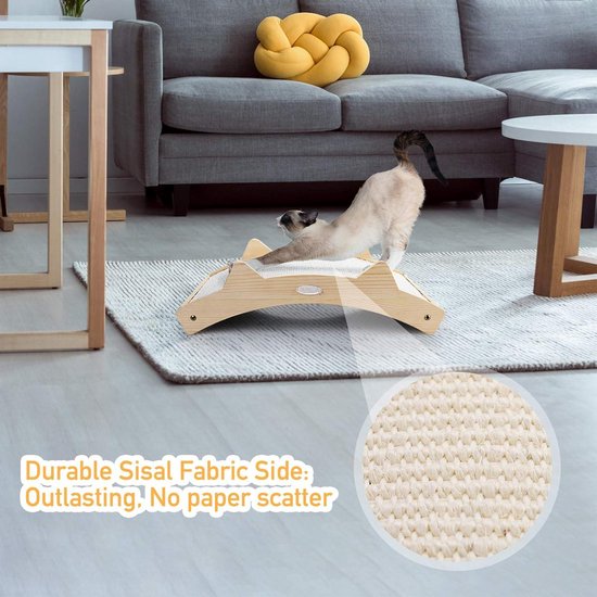 FUKUMARU Krabpaal voor katten binnen, krableuning, krabboom, groen