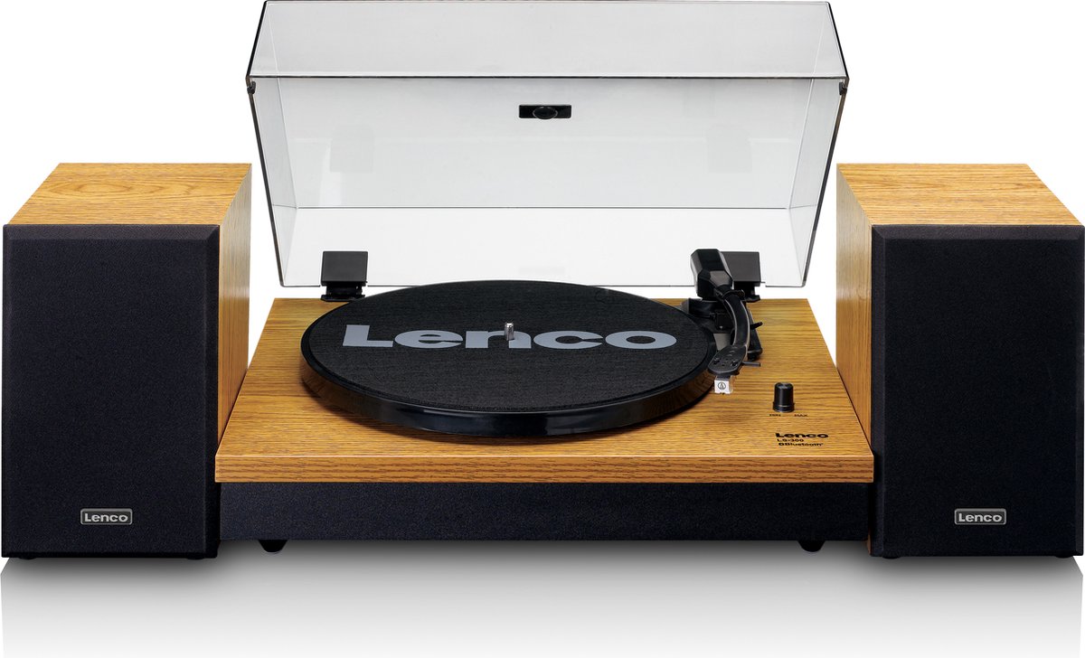Lenco LS-300WD - Platenspeler met twee speakers en Bluetooth - Hout