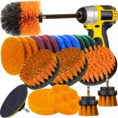 Jeu de 22 brosses pour perceuse | Brosse à récurer | 6 tailles de brosses Drill | Brosses de nettoyage pour intérieur et extérieur | 50 mm / 100 mm / 120 mm / 89 mm
