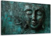 Tableaux Bouddha - Portrait Religion - Peinture sur toile Texture - Tableaux modernes - Toile cuisine - Décoration murale salon toile 60x40 cm