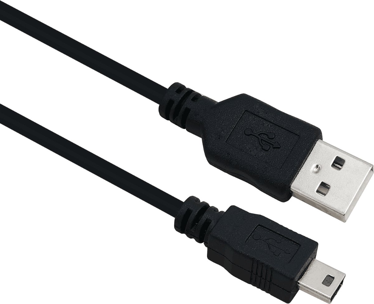 Helos 288315 USB-kabel USB 2.0 2 m USB A Mini-USB B Zwart