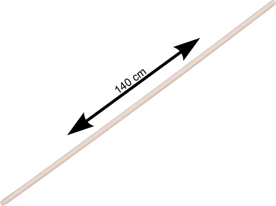 Buemag Bezemsteel universeel - hout - 140 cm - D24 mm - met klem-uiteinde - extra lang van Buemag — afbeelding 2