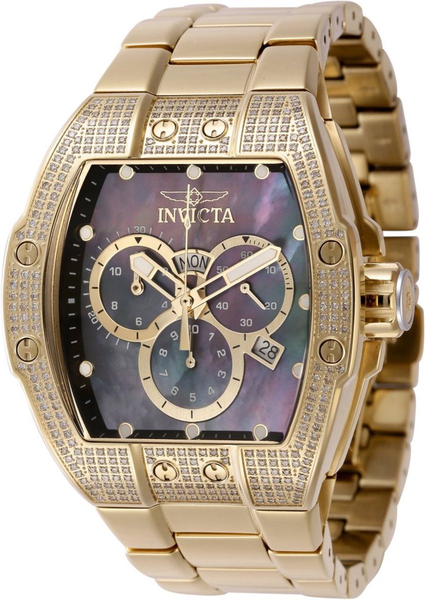 Invicta S1 Rally 45693 Quartz Herenhorloge - 44mm - Met 336 diamanten