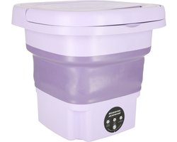 Mini Draagbare Kleine Opvouwbare Reiswasser Wasmachine - Kleding & Lingerie - 11L - Paars - Ideaal voor onderweg of op de camping