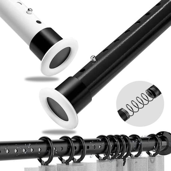 Intirilife telescoopstang in ZILVER 150-283 cm- Uitschuifbare stang