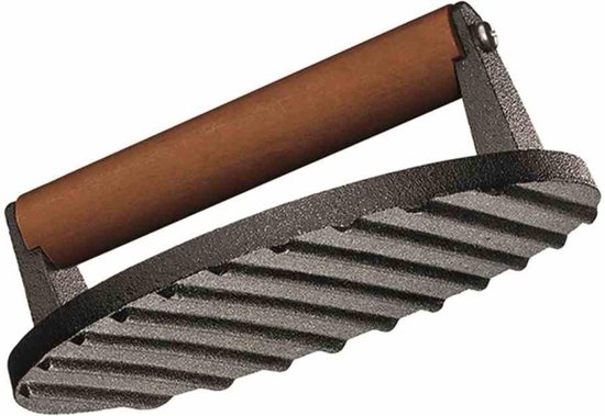 Küchenprofi BBQ-grillpers, 18 x 7,5 cm, 1 kg, gietijzeren pers, handvat van palissanderhout, vleesverzwarer, bijvoorbeeld voor steak, bacon, snijwerk, bacon pers