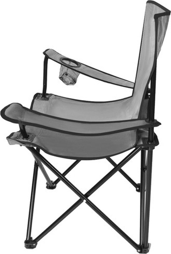 MOZY - Visstoel - Grijs - tot 100 kg - met Bekerhouder - Inklapbaar - Campingstoel - Vissen - Vissersstoeltje van MOZY® — afbeelding 2