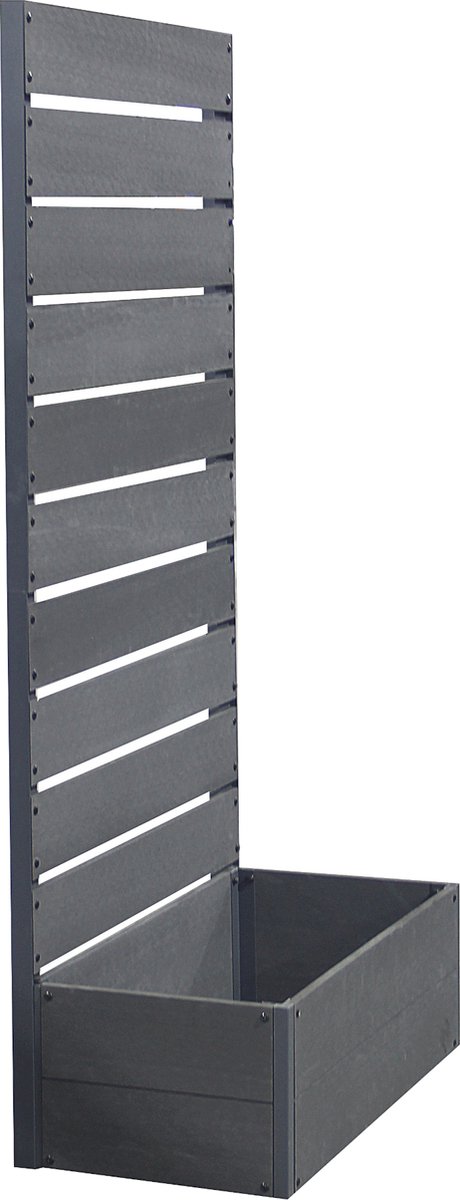 Plantenbak met tuinscherm Heerde HKC 150x72x38 cm grijs [en.casa]