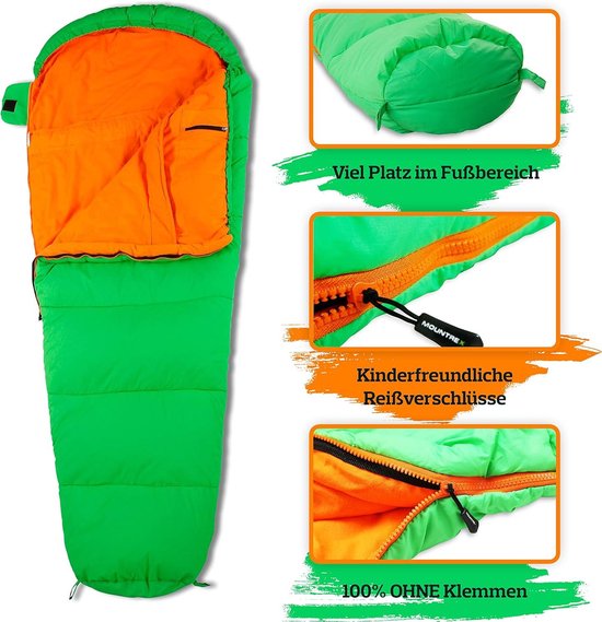 Slaapzak voor Kinderen - Draagbare Kinderslaapzak - Ideaal voor Outdoor Reizen Camping - Licht & Compact - Mummieslaapzak met Katoenen Binnenvoering sleeping bag camo — afbeelding 5