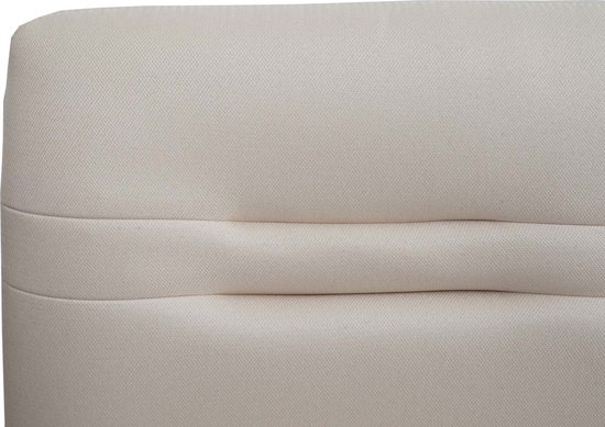 Canapé MCW-H70, canapé de salle à manger canapé rembourré, dossier tissu/textile acier inoxydable brossé ~ crème-beige 160cm