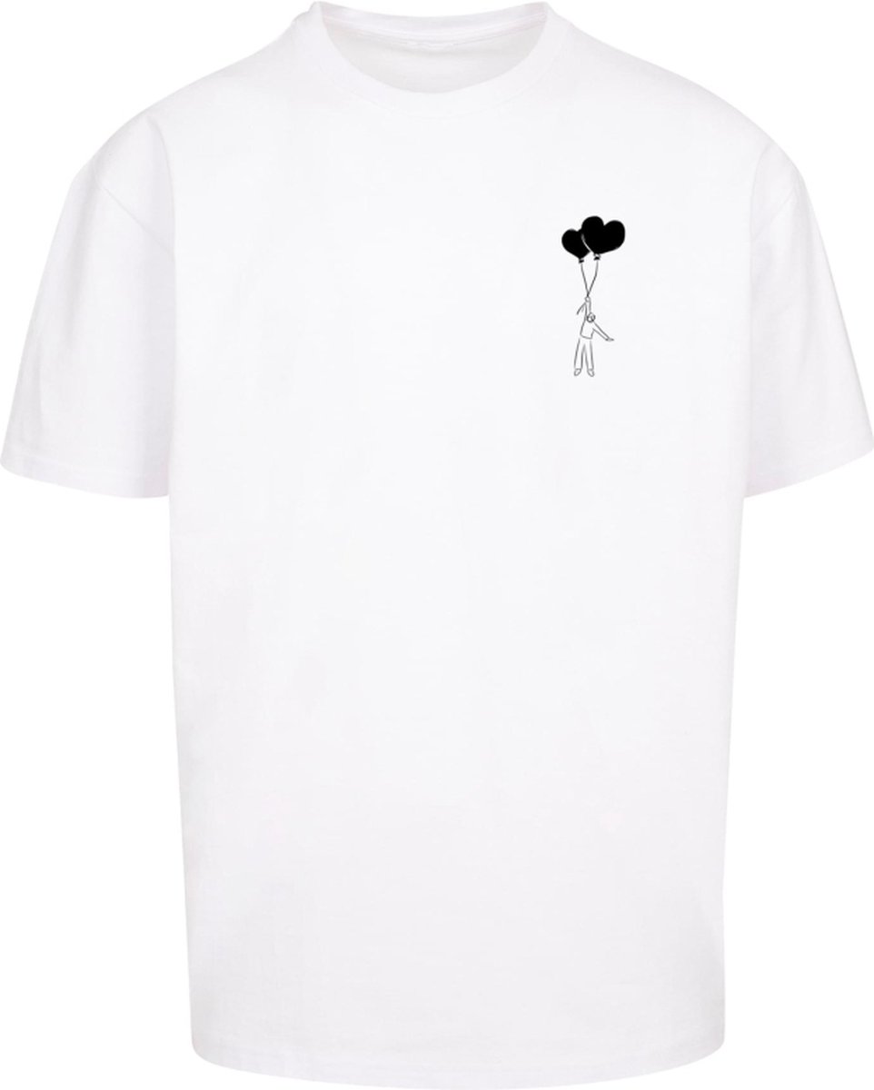 Merchcode - Love In The Air Heavy Oversize Heren Tshirt - M - Wit