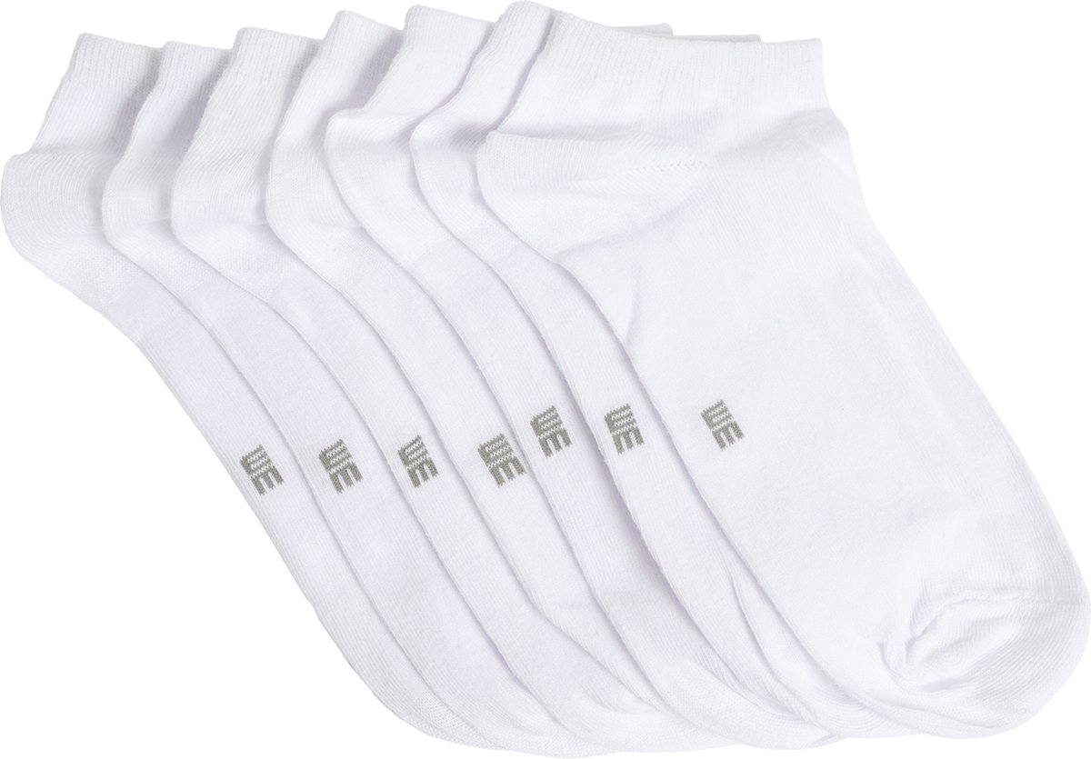 WE Fashion Heren Sneakersokken - 7-pack - Wit - Maat 43/46 op Prijzenvolger.com