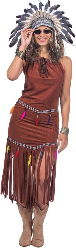 Indianen Jurk Franjes Festival Bruin Dames Maat 36 bol