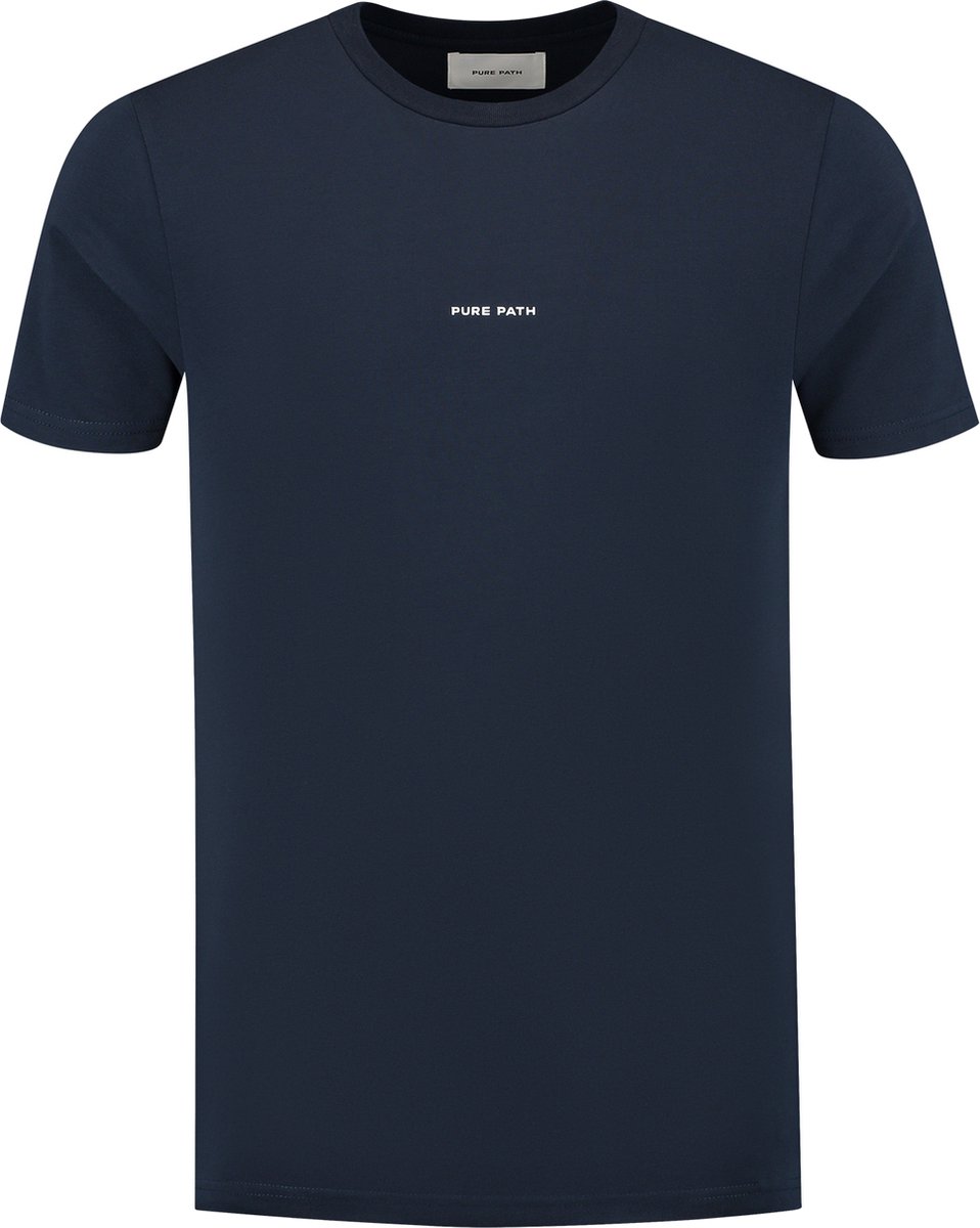 Pure Path T-shirt Regular Fit Crewneck Ss 24030101 07 Navy Mannen Maat - L