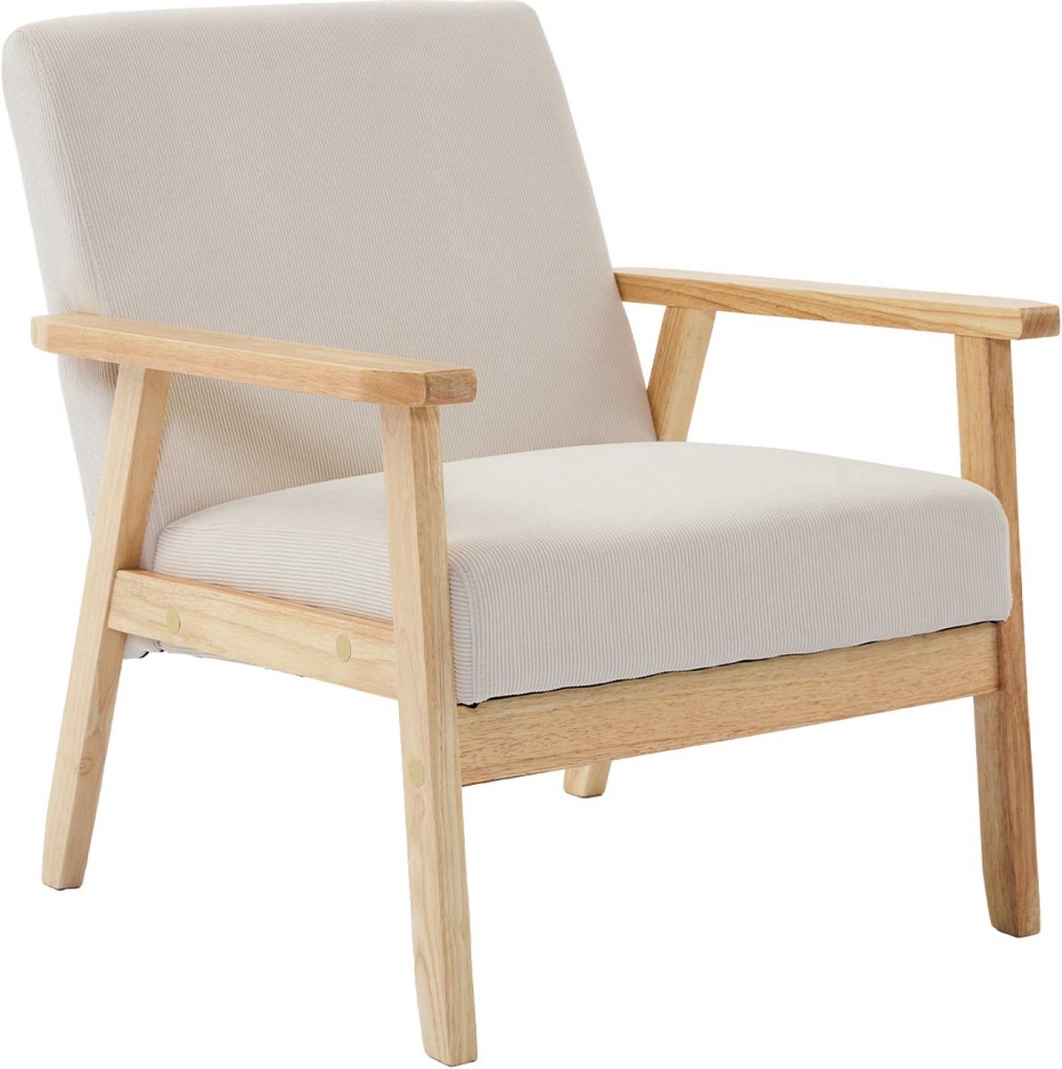 sweeek - Fauteuil van hout met corduroy zitting - isak