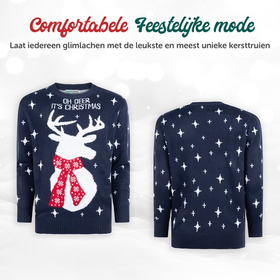 Mauvais pull de Noël Femmes & Hommes - Pull de Noël « Oh Deer, It's Christmas » - Hommes & Femmes M - Sinterklaas - Noël - Cadeau de Noël