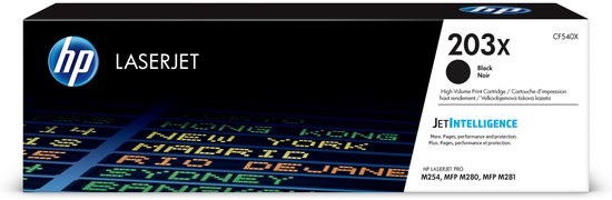 HP 203X (CF540X) - Originele LaserJet Tonercartridge - Zwart - Hoge Capaciteit