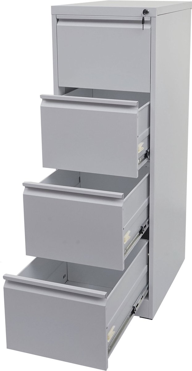MCW Hangmappenkast MCW-H16, archiefkast stalen kantoorkast, formaat Legal + A4 afsluitbaar 134x46x62cm ~ grijs