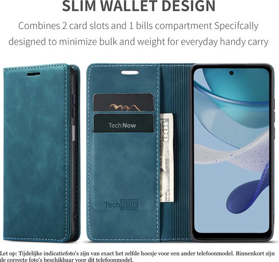 Étui adapté pour Xiaomi Poco F6 - Book Case Cuir Slimline Blauw