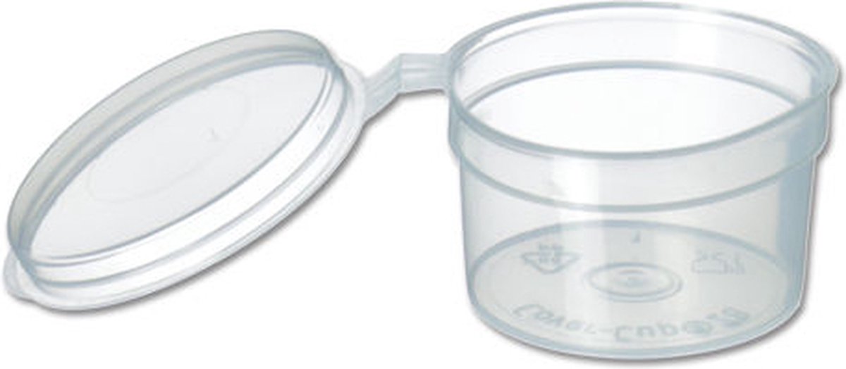 Goedkoopste Monsterpotje - Sambalpotje - Covercup met vaste deksel 28cc