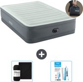 Bol.com Intex Luchtbed - Twijfelaar - 137 x 191 x 46 cm - Grijs - Inclusief pomp - Hoeslaken en Reparatieset aanbieding