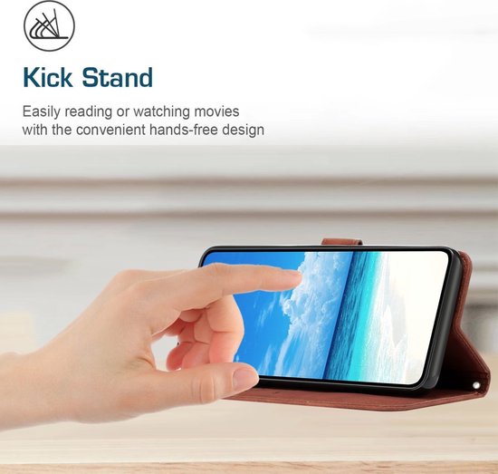 Coverup Smile Book Case - Convient pour Motorola Edge 50 Pro Case - Marron