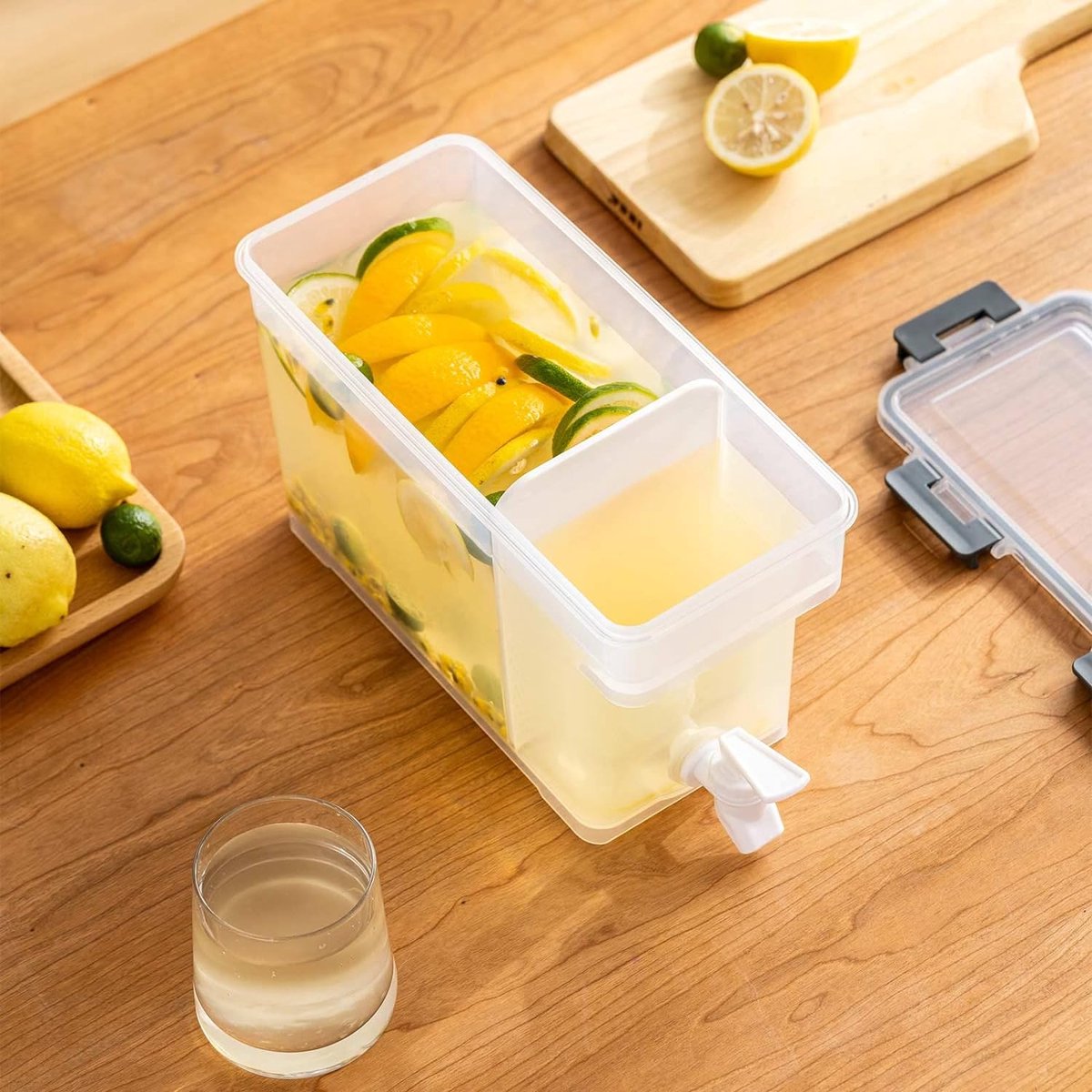 Plastic drankdispenser 3 5 l drank gekoelde emmer met kraan ijsap limonade dispenser prefect voor koelkast fruit theepot limonade fles ijswater