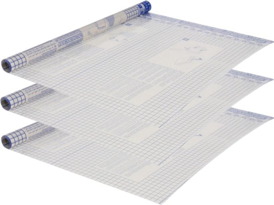 3x rouleaux de film de couverture Boeklon auto-adhésif 250 x 50 cm - couvertures de livre