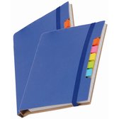 Paquet de 2x morceaux de cahiers/carnets d'école A5 couverture rigide lignée - bleu - Avec stylo