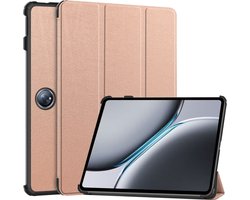 Case2go - Tablet hoes geschikt voor OnePlus Pad 2 (2024)/ OnePlus Pad Pro - Tri-fold hoes - Auto/Wake functie - Rose Goud