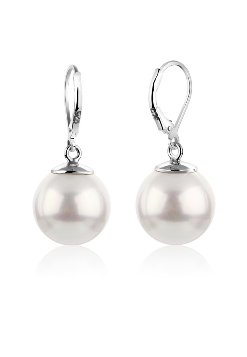 Nenalina - Oorbellen - Basic Muschelkernperle Klassisch 925 Silber - Dames