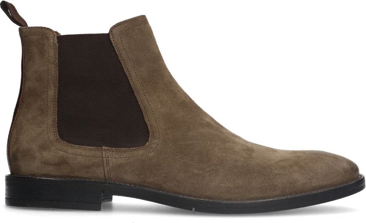 Manfield - Heren - Taupe suède chelsea boots - Maat 47