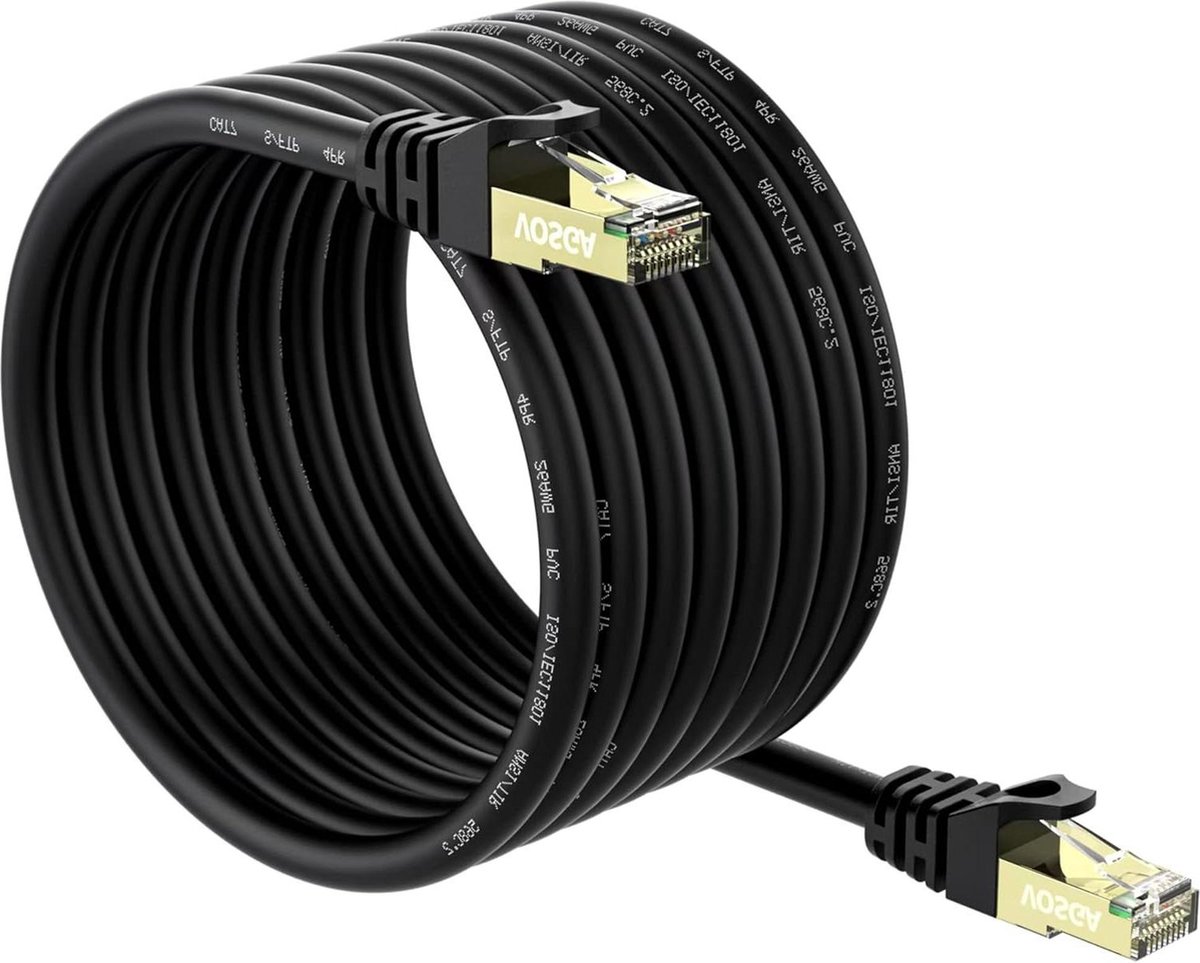 Image of 20m Heavy-Duty Outdoor Cat 7 Ethernet-kabel - Waterdichte RJ45 Patchkabel