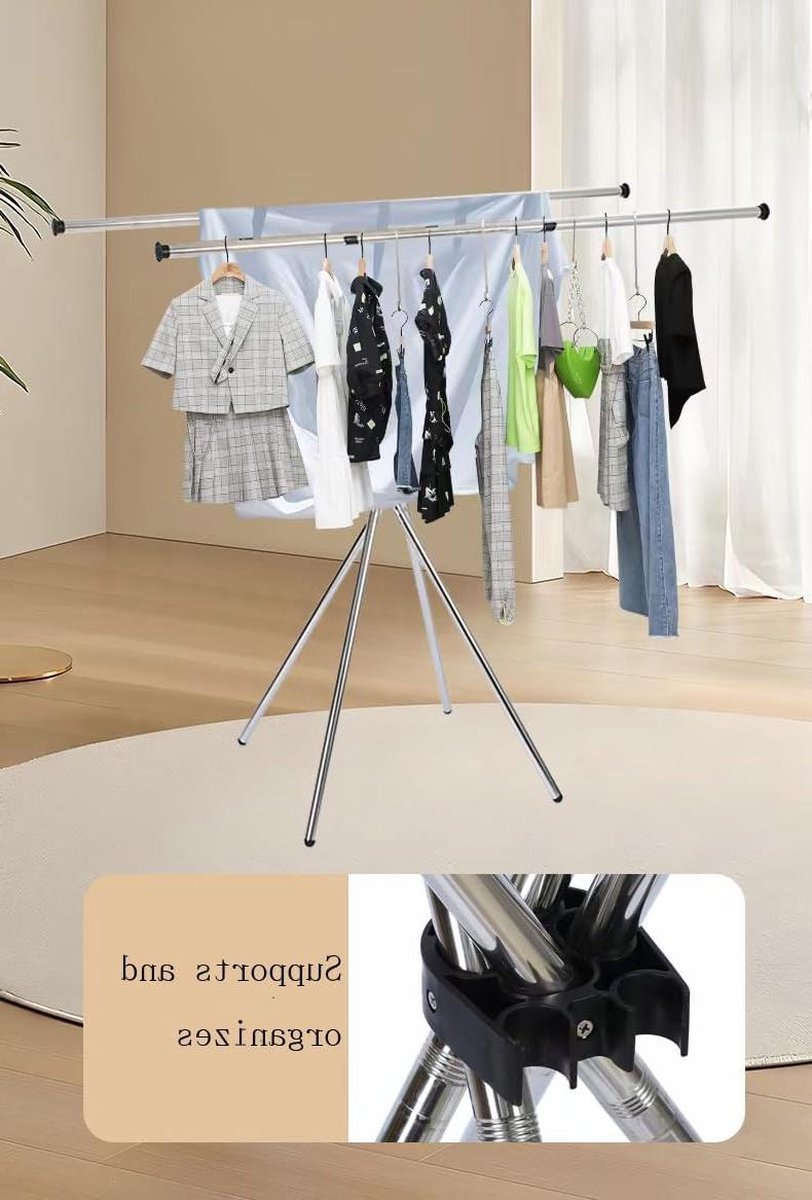 Goedkoopste Droogrek Tancarville inklapbaar uittrekbaar tot 200 cm - grote capaciteit - opvouwbaar kledingrek