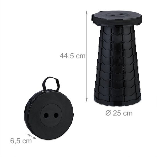 Camping krukje - telescopisch - hoogte verstelbaar - tot 100 kg - zwart van Camping — afbeelding 5