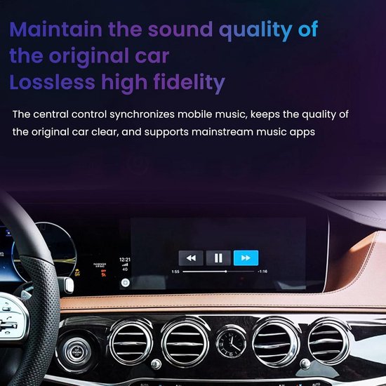 Draadloze dongle, Bekabelde dongle Convert met USB-interface, Spraakbediening Draadloze Android Auto Ingebouwde Navigatie, Multimediascherm Realiseert Intelligentie