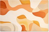 Tuinposter 180x120 cm - Tuindecoratie Oranje - Abstract - Kunst - Poster voor in de tuin - Buiten decoratie - Schutting tuinschilderij - Tuindoek muurdecoratie - Wanddecoratie balkondoek