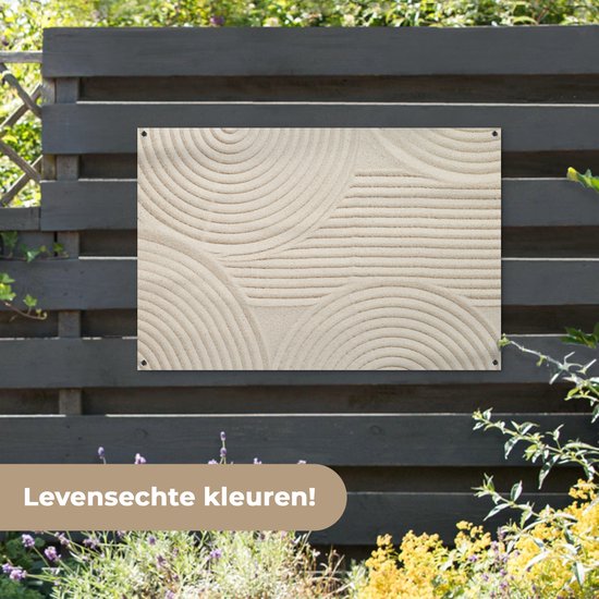 Affiche de jardin 120x80 cm - Décoration de jardin Motif - Abstrait - Wit - Affiche pour le jardin - Décoration extérieure - Peinture de jardin de clôture - Décoration murale en tissu de jardin - Décoration murale en tissu de balcon