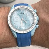 MoonSwatch horlogebandje - Blauw Blauw Tailor Fit - Rubber Watch Strap