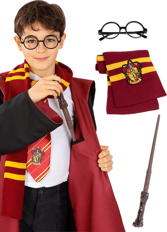 FUNIDELIA Kit accessoires van Harry Potter voor jongens - Bruin