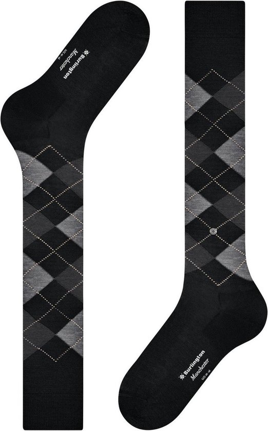 Burlington - Chaussette Manchester Longue Zwart 3000 - Taille 40-46 -