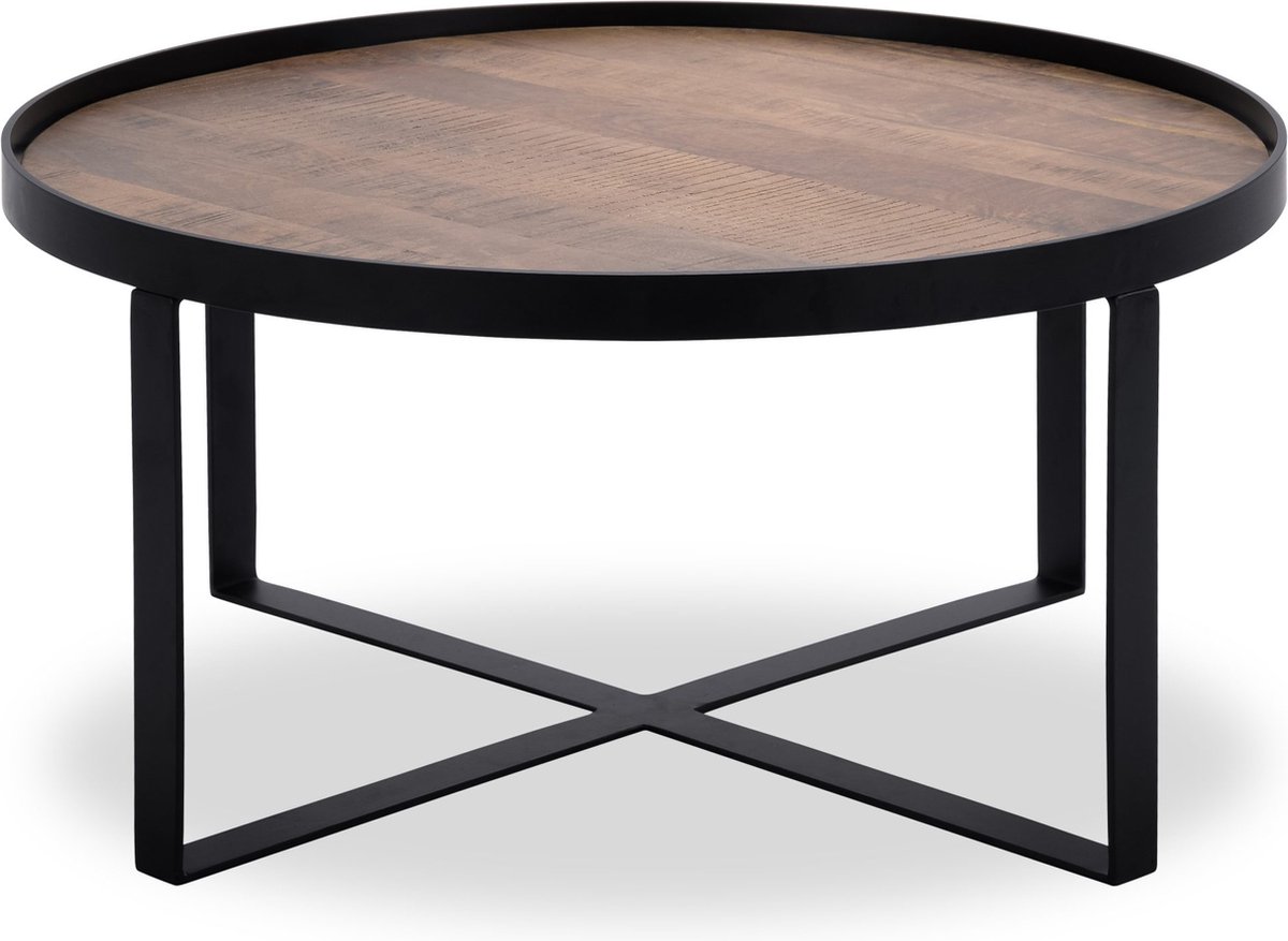 Icon Living - Salontafel Hub 3 - Hout Naturel - Zwart Metaal