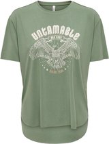 Only T-shirt Onlfree Life S/s Print Top Box Jrs 15325533 Hedge Green/untamable Dames Maat - L