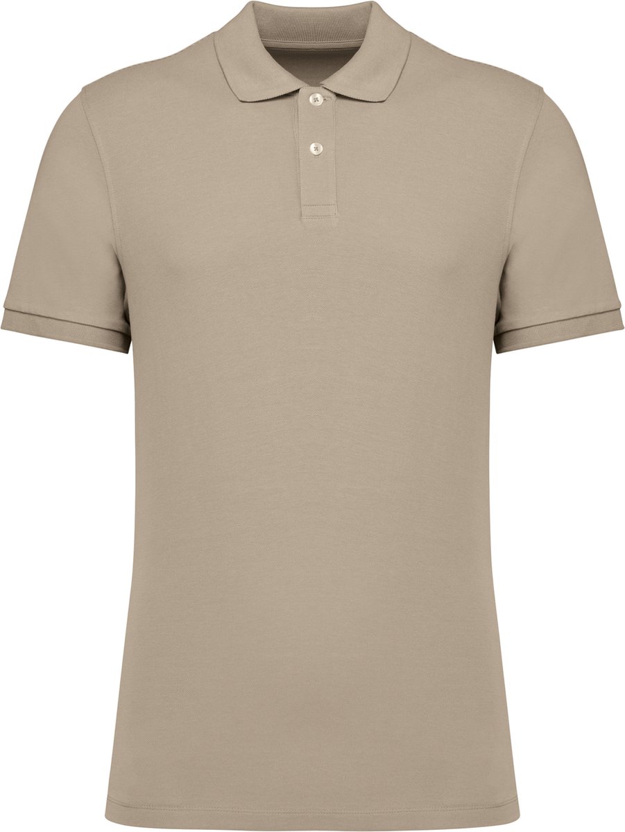 Native Spirit Ecologische herenpolo in piquétricot NS207 - Wet Sand - M