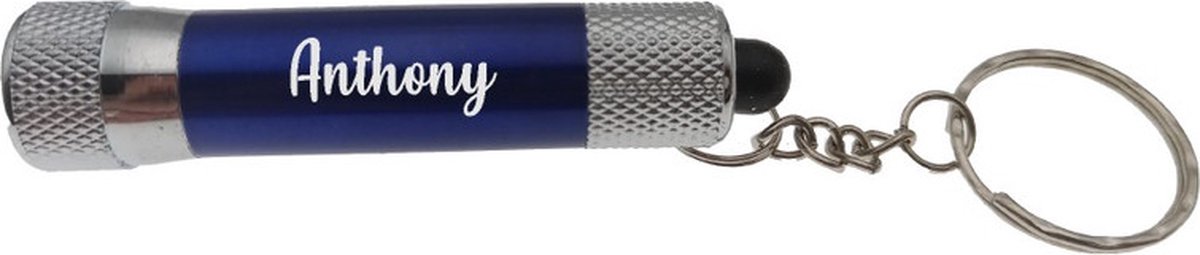 Zaklamp | Sleutelhanger | Met Naam | Blauw | Anthony
